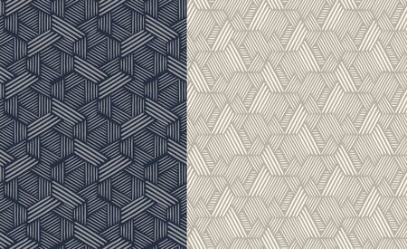 Set of seamless patterns. Abstract geometric backgroundのイラスト素材