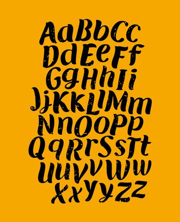 Hand made brush typeface. Handwritten font. Vectorのイラスト素材