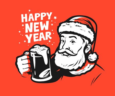 Santa Claus pop art style for new yearのイラスト素材