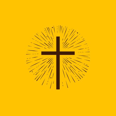 Christianity symbol of Jesus Christ. Cross, worship logo.のイラスト素材