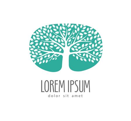 Logo tree or label on whiteのイラスト素材