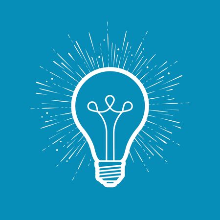 Light bulb on blue