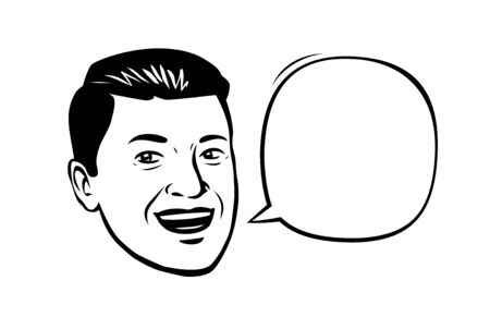 Male businessman talking on whiteのイラスト素材