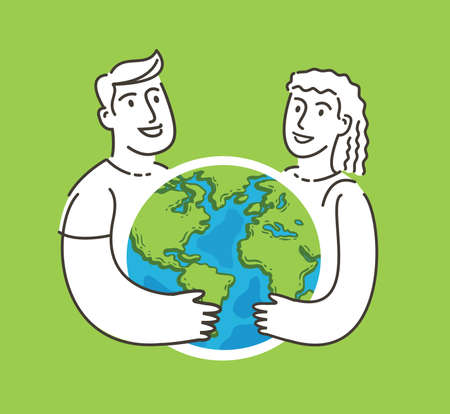 Environment protection. Ecology, nature concept vector illustrationのイラスト素材