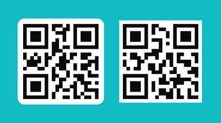 QR code symbol. Digital electronic 2D barcode vector