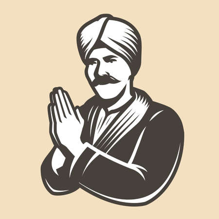 Prayer, faith symbol. Religion vintage vector illustrationのイラスト素材