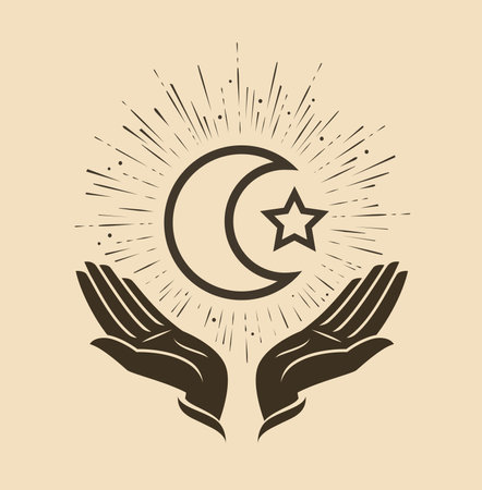 Islam. Star and crescent symbol vectorのイラスト素材