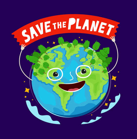 Save the planet. Environmental protection, ecology concept vectorのイラスト素材