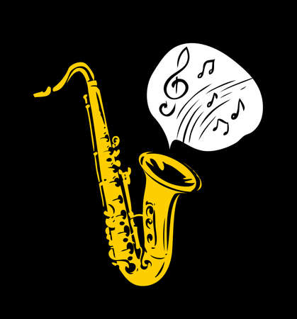 Saxophone music symbol. Jazz concept vector illustrationのイラスト素材