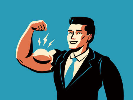 Successful businessman. Business success, achievement concept vector illustrationのイラスト素材