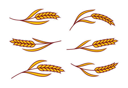 Ears of wheat, barley or rye icon. Bread, bakery symbol. Vector illustrationのイラスト素材