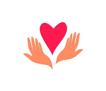 Help social charity icon. Hand care, template vector icon businessのイラスト素材