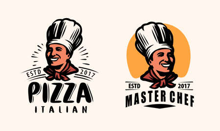 Restaurant label logo emblem. Food concept vector illustrationのイラスト素材