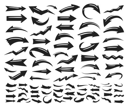 Arrow sign vector. Set of icons or symbols different arrows. Collection elements for web design, mobile apps, interfaceのイラスト素材