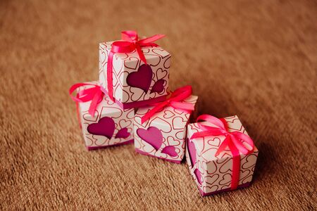 very beautiful homemade wedding bonbonniere ith heartの写真素材