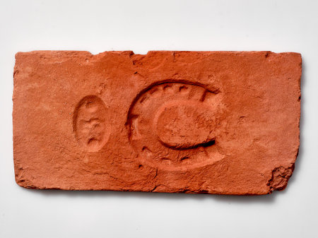 Original old orange brick. High quality photo