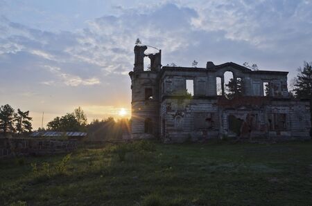 Ancient castle. Sunrise.の写真素材