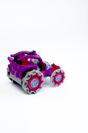 Separate children's toys and figurines on a white backgroundの写真素材