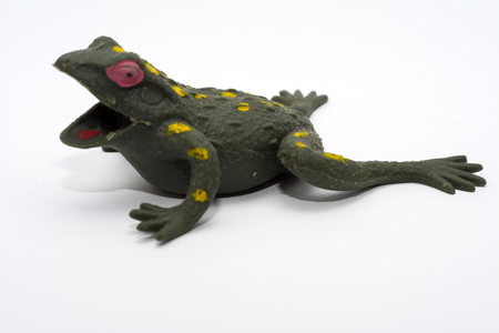 Children's toys and figurines on a white backgroundの写真素材