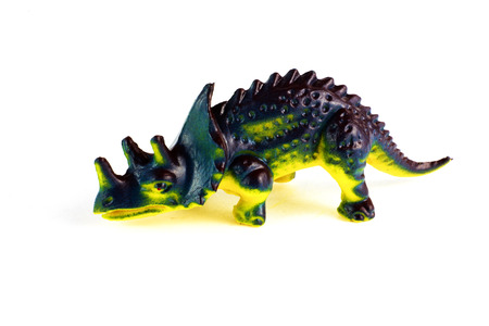 Children's toys and figurines on a white backgroundの写真素材