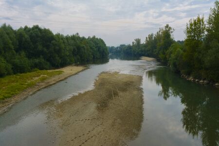 Rapid mountain river in western Ukraineの写真素材