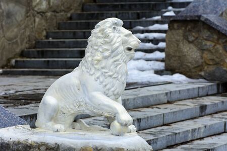 Statues and figurines in a park zone in the winter holiday Maslenitsaの写真素材