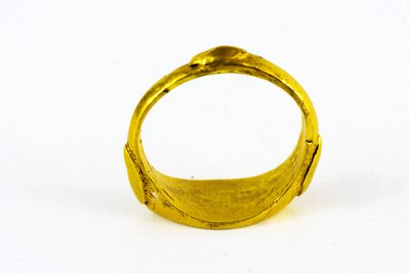 Arabic ring with the inscription: IN THE NAME OF ALLAH, 14-15 century, found in Ukraineの写真素材