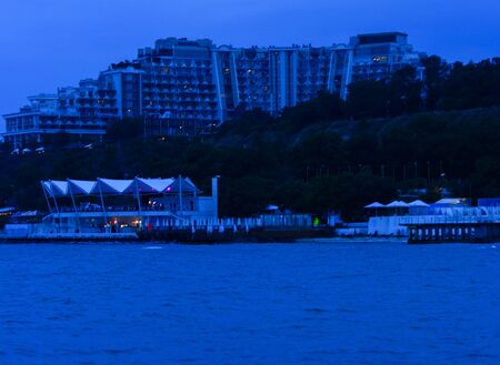 Beautiful view from the open sea on the Odessa coast in the evening of July 12, 2017のeditorial素材