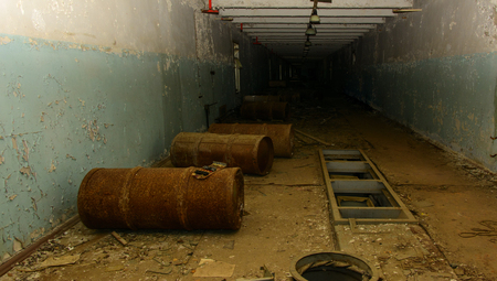 The looted command post of the secret military unit of the PRO of the USSR. Dead military unit. Consequences of the Chernobyl nuclear disaster, August 2017.のeditorial素材
