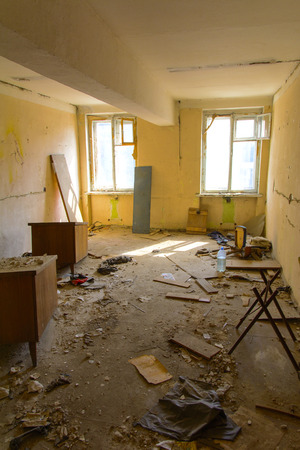 Destroy and plunder shop of the plant, which worked in the defense industry of Ukraine. Robbery and an act of vandalism. September 2017のeditorial素材