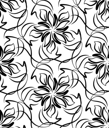 Seamless pattern in the form of a bouquet of flowers. Interlaced pattern.のイラスト素材