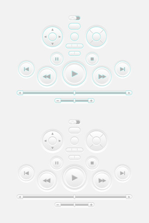 A set of buttons for a multimedia player with backlight.のイラスト素材