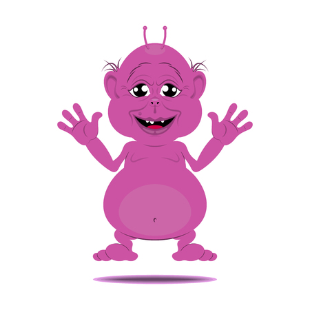 Funny monster - aliens illustration, vector graphics.のイラスト素材