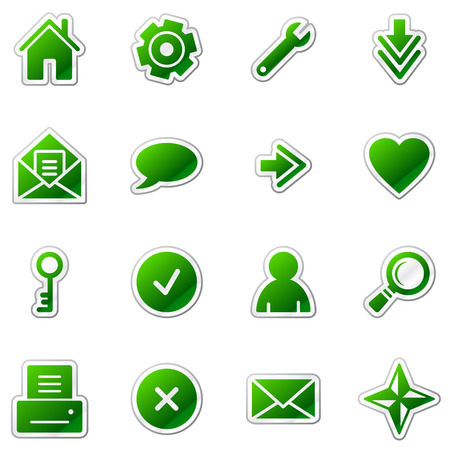 Web web icons, green sticker seriesのイラスト素材