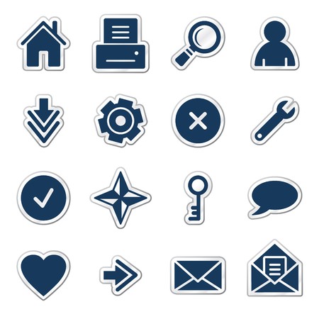 Basic web icons, navy sticker seriesのイラスト素材