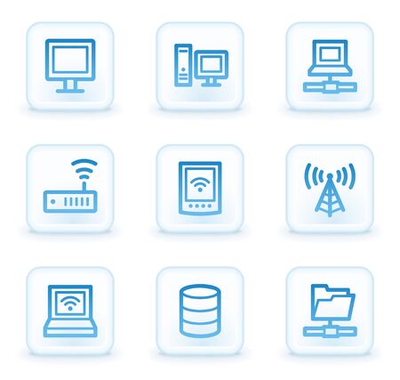 Network web icons , white square buttonsの写真素材