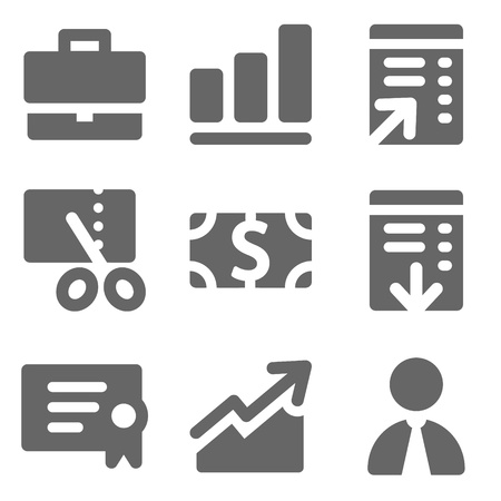 Finance web icons, grey solid seriesのイラスト素材
