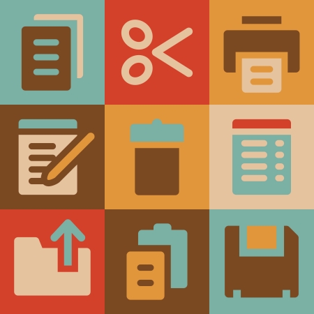 Document web icons retro color seriesの写真素材