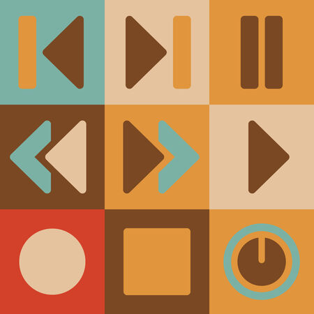 Media player web icons retro color seriesの写真素材
