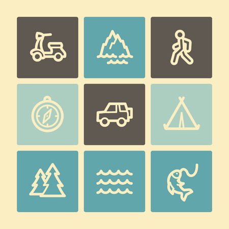 Travel web icons, buttons setのイラスト素材