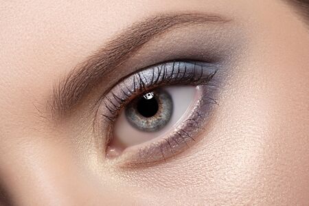 Colorful eye makeup closeup.の写真素材