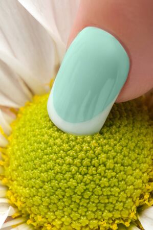 Beautiful nails and flower.の写真素材
