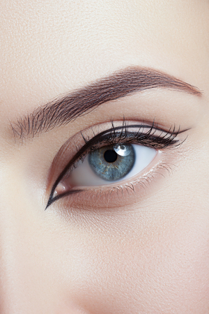 Colorful eye makeup closeup.の写真素材