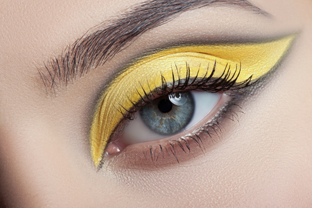 Colorful eye makeup closeup.の写真素材
