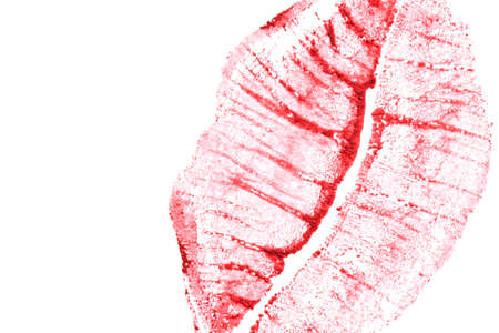 Red shine on natural lips close-up.