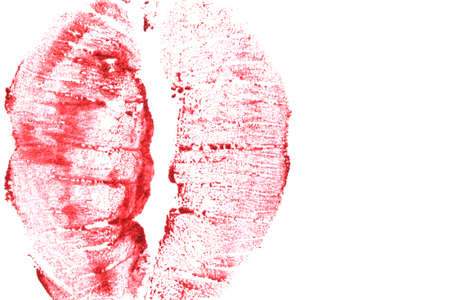 Red shine on natural lips close-up.の写真素材