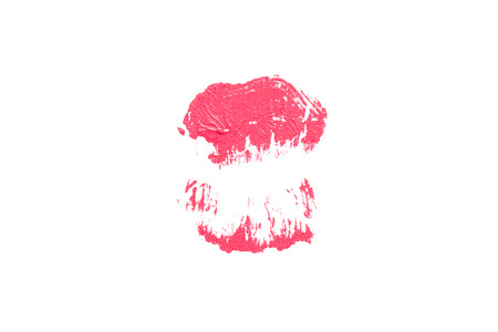 Red shine on natural lips close-up.