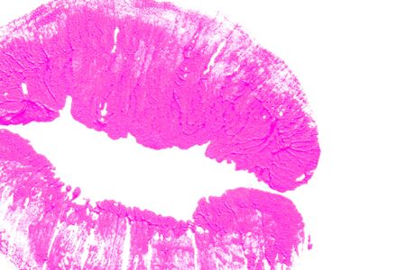 Red shine on natural lips close-up.の写真素材