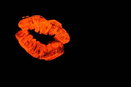 Bright neon glows under ultraviolet cosmetics.の写真素材