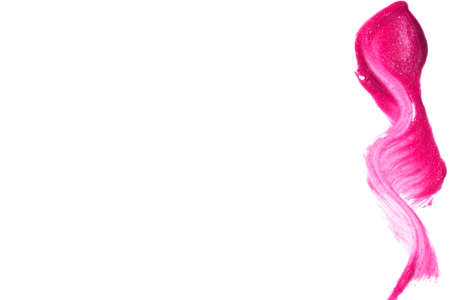 Beautiful pink lip gloss on a white backgroundの写真素材